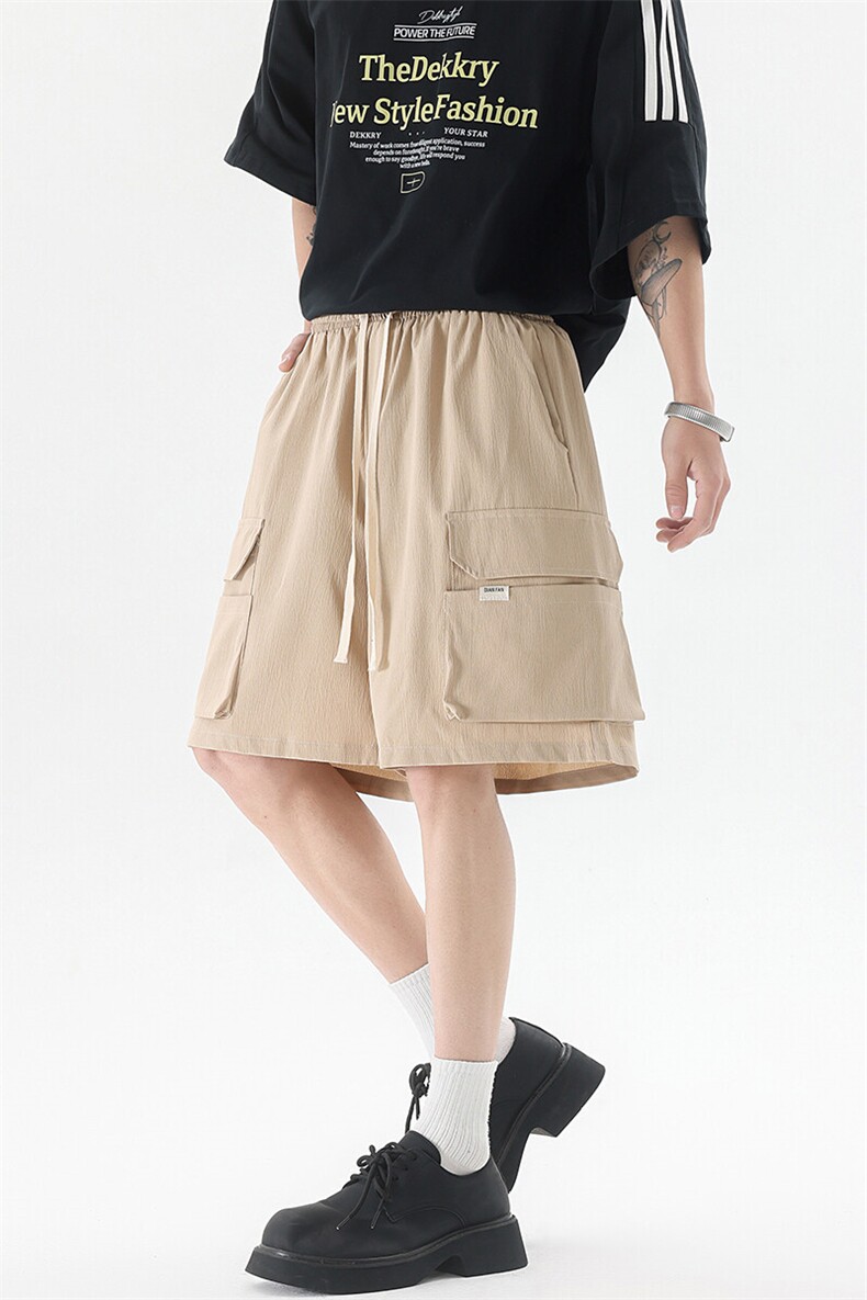 8XL-M特大码冰丝短裤男五分裤褶皱休闲裤工装中裤DK1504P45控68,男装休闲裤,电商D206-1