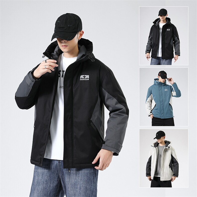 新款羽绒服男韩版宽松短款冬季连帽白鸭绒外套潮 A436-2166图片