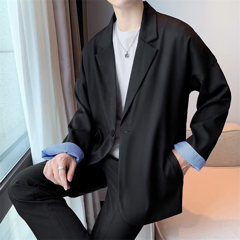 禁欲系英伦雅痞风西服男设计感dk制服痞帅休闲西装A7P55,男装西服,星座1116-2