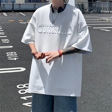 ！2025夏季男士钢印星空麂皮绒短袖T恤潮牌半袖TL341特P28，男装T恤，电商B220