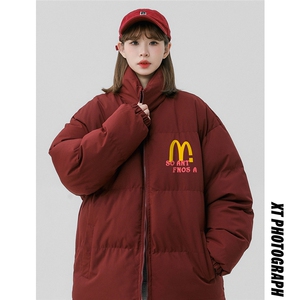 中性风 23新款冬季时尚百搭潮流字母印花棉服外套MY62063P85控118图片