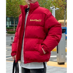 美式复古潮字母立领棉衣棉服男冬季加厚保暖情侣面包服外套W232