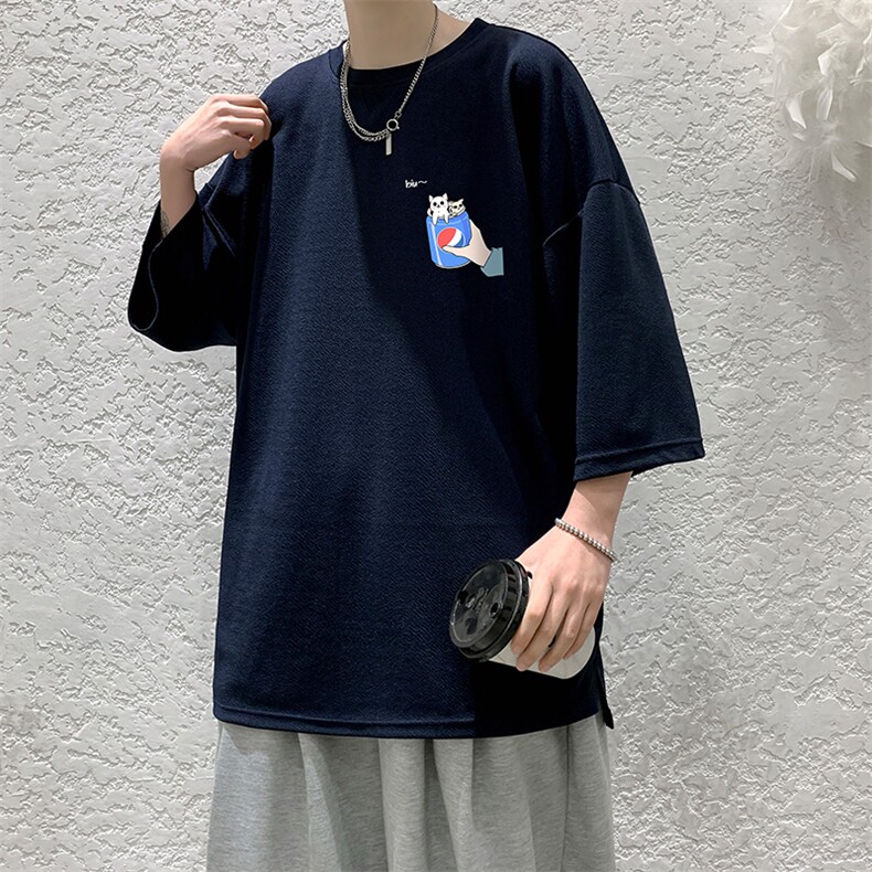 Q11262-P30春夏季七分袖t恤男大码五分袖男短袖中袖大皂风,男装T恤,电商A040