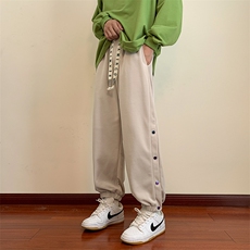 KP709P48港风休闲裤男排扣宽松大码束脚裤卫裤，男装休闲裤，星座1204-3