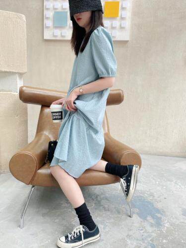 【现货】夏季新品韩版机理感连衣裙，女装连衣裙，本白(2F)