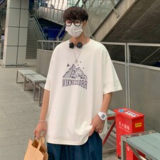 2023夏季新款 港风外景 宽松大码圆领套头短袖T恤 T07-P28图片