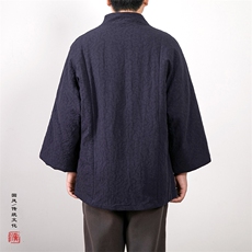 冬装新款风男装改良汉服棉衣棉麻提花道袍HM03P145，男装棉衣，钱塘802