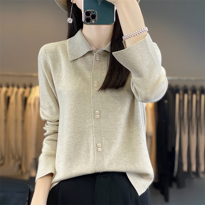 2025简约百搭抽条衬衣针织衫，女装针织衫/毛衣，暖烁特种纱工厂店