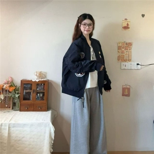 网图美式棒球领夹克复古徽章设计高街宽松显瘦外套YY803-特P41图片