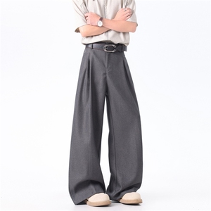 XZ-221-1/K1015/P58春秋美式老钱风立体褶皱直筒百搭阔腿休闲西裤，男装西裤，星座221-1