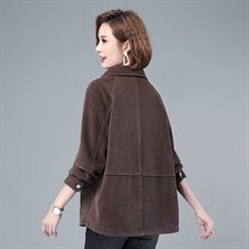 2021冬季新款灯芯绒衬衫外套长袖韩版宽松衬衣上衣潮，女装衬衫，叶笙衣