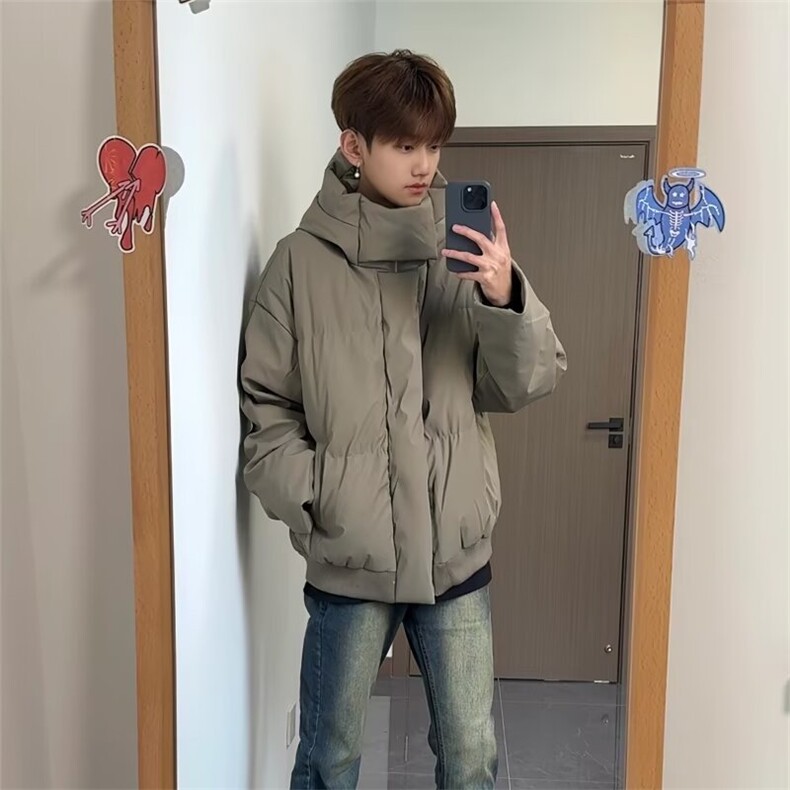 冬季新款加厚棉服男女美式复古cleanfit高级短款情侣外套,男装棉衣,四季星座505