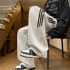 休闲裤男秋冬新款港风宽松华棉复合牛奶丝大码学生卫裤K6098-P45，男装休闲裤，星座214-3