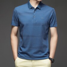 夏季新款男士翻领短袖t恤中年有领男装上衣服休闲POLO衫，男装T恤，电商B212（原钱塘6029）