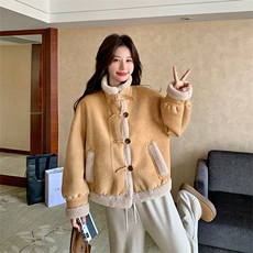 软糯奶呼呼加厚保暖皮毛一体外套2601P195K298，女装皮草，2C029