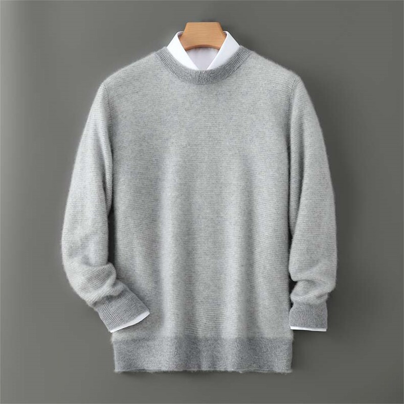 2025年秋季圆领套头时尚百搭通勤简约休闲，男装羊毛衫，宇灿羊绒