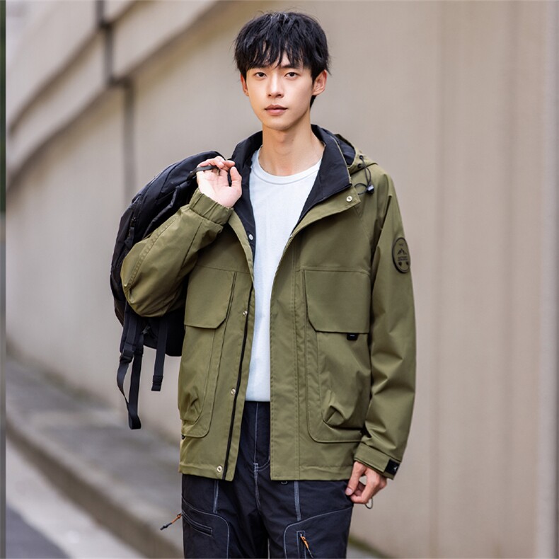 新款秋季夹克外套防风休闲男运动连帽时尚潮流款F0917-p100控199,男装夹克,电商D215