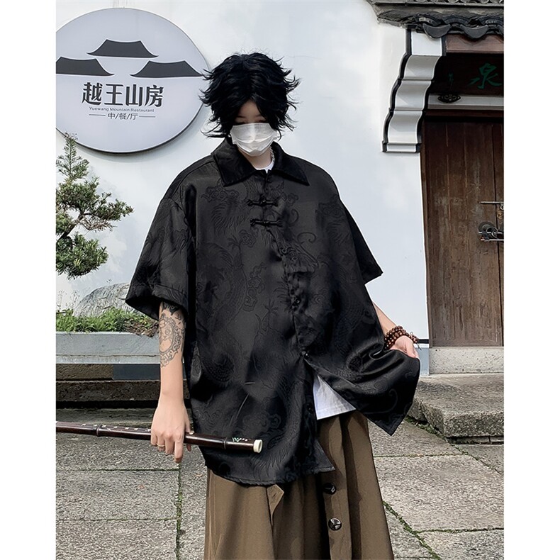 F304-P382024夏季新中式风衬衫男士潮牌百搭休闲衬衣现货,男装衬衫,星座512-6