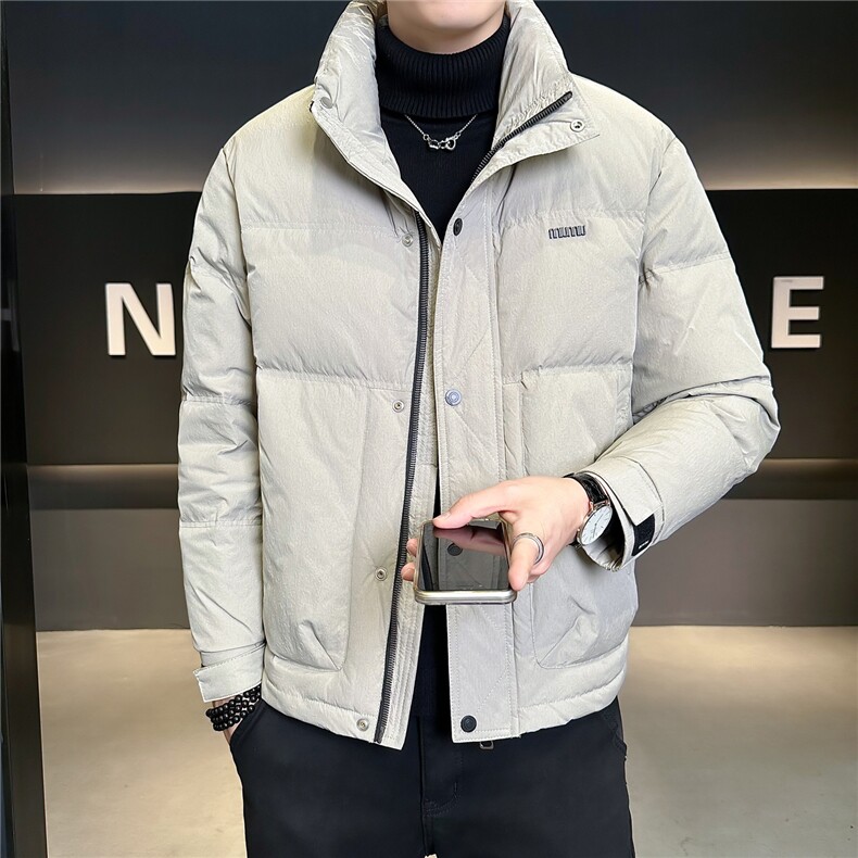 88578-L-4XL-P185标50绒店主风冬季特殊面料立领男士休闲羽绒服,男装羽绒服,电商B255