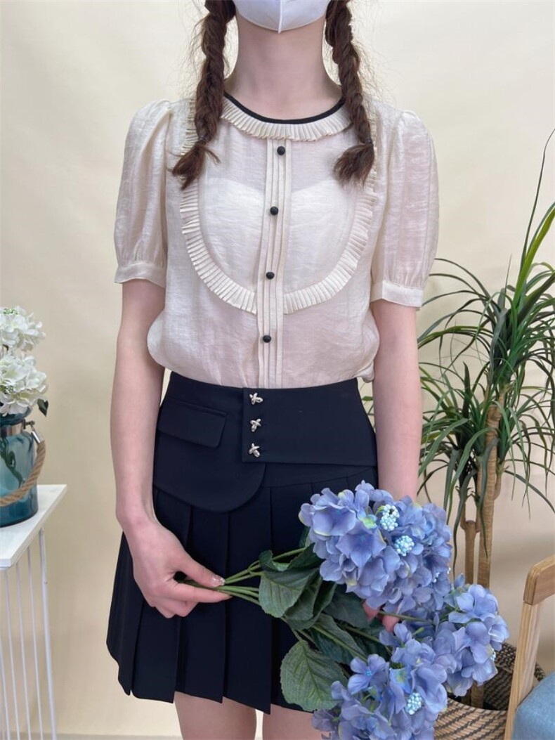 现货夏季新款质地衬衫，女装衬衫，蘑小菇