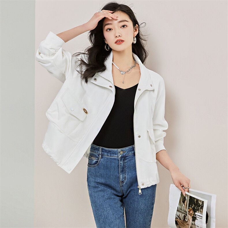 ZYRODIA春季新款短款工装风衣外套夹克宽松减龄韩系chic百搭上衣,女装短外套,辉之琳