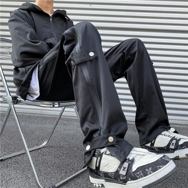 冬季新款加绒加厚冲锋裤潮流高街微喇裤B315-K23377JR-P60控78,男装休闲裤,电商B315