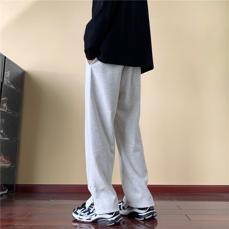 美式运动卫裤男高街拉链开叉裤子秋季休闲长裤A166-YK015-P45控65,男装休闲裤,电商A166