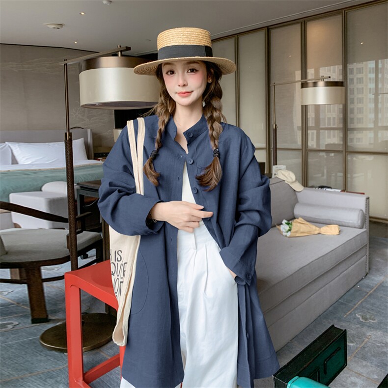 韩版学院风减龄衬衫外套女2025春季新款设计感小众磨毛长袖上衣,女装衬衫,浙宝192（原082）