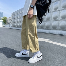 新款日系工装裤潮牌ins宽松直筒阔腿百搭男夏季长裤子K544-P30，男装休闲裤，星座512-2