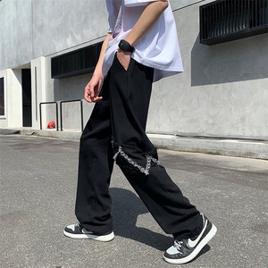 L美式hiphop潮牌高街ins链条工装裤男直筒宽松vibe裤 K2577-P46图片