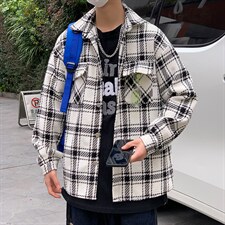 小香风翻领外套男2023秋季韩版潮流帅气港风宽松夹克W2875-P60，男装夹克，星座512-2
