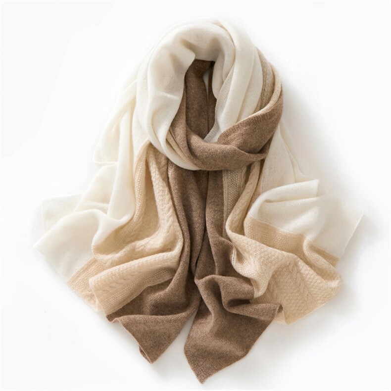 多功能软糯~撞色100纯山羊绒围巾披肩2025秋冬新款拼色气质女针织，围巾，镁纯羊绒