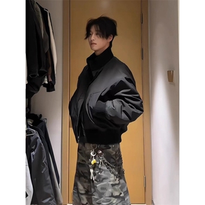 现货 26春装美拉德立领飞行夹克纯色复古廓形高街棒球服外套图片