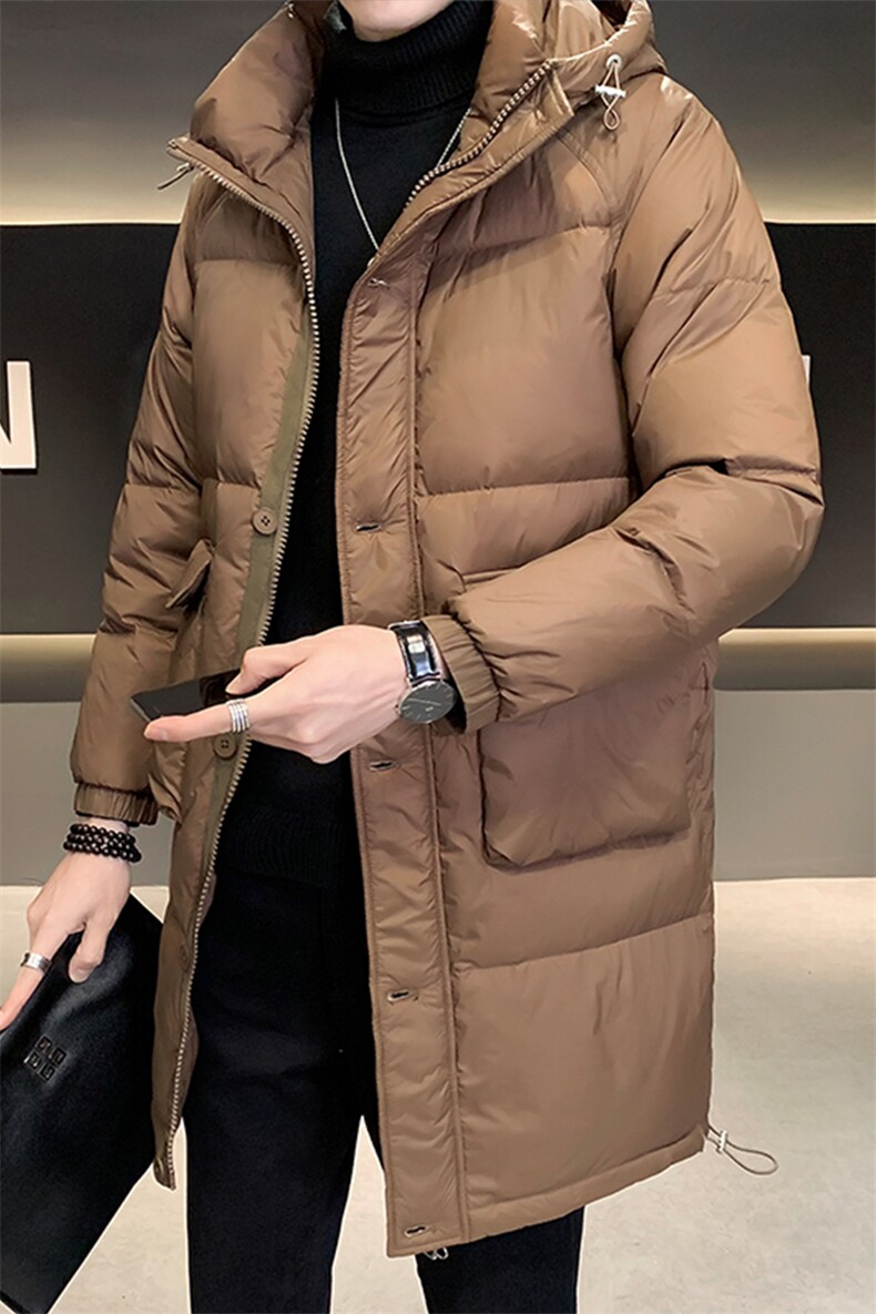 2023冬季中长款灰鸭绒纯色休闲羽绒服时尚上衣外套男YR8051-P245,男装羽绒服,电商A413