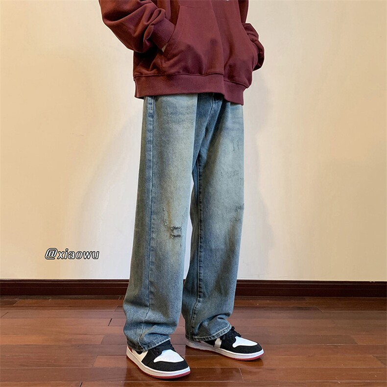 复古重工水洗牛仔裤小直脚B342-K7010-P50控68,男装牛仔裤,电商B342