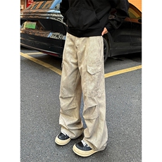 港风cleanfit大理石纹牛仔裤长裤微喇休闲裤A014-DY25121-P65控88，男装休闲裤，电商A014