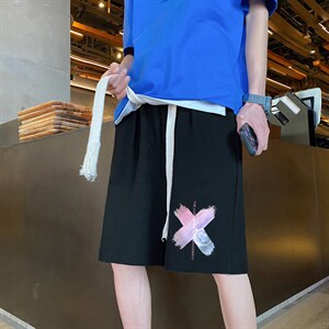 ！港风华夫格休闲裤子男卫裤男短裤男沙滩裤衩HFD13-P25图片