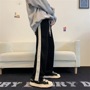 灯芯绒高街裤子男秋季潮牌ins美式运动裤宽松直筒休闲裤B7110-p40图片
