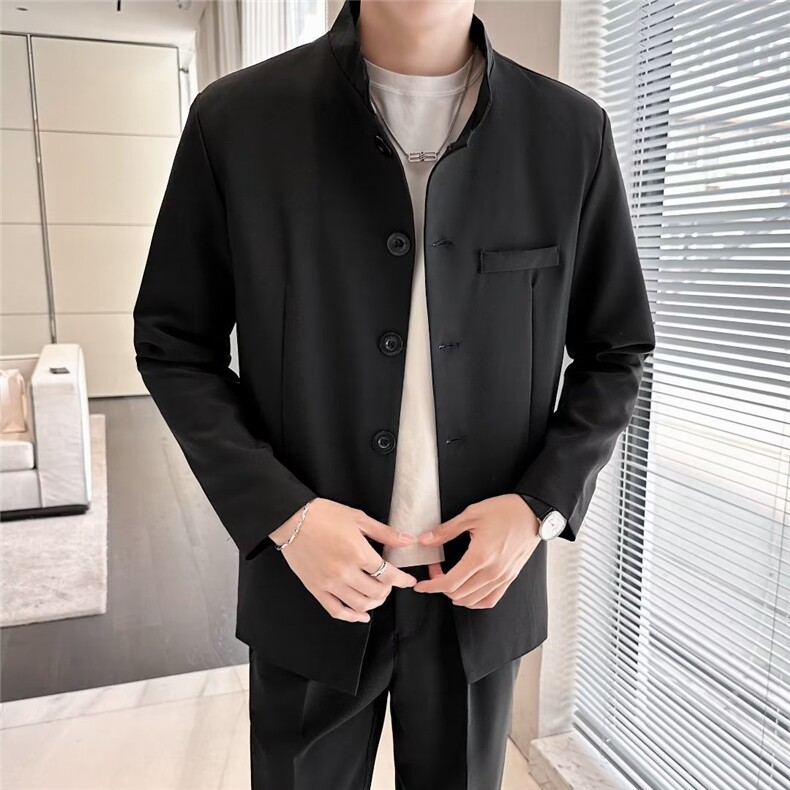 春款男西服立领中山装单排扣风外套大码S-5XLXZ18P60,男装西服,星座1013