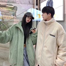 D3124-TP95控价138新款仿兔毛绒情侣外套冬季时尚纯色棉衣男女，男装棉衣，电商A102-1