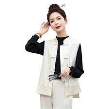 现货新款春秋装复古绣花连衣裙女装礼服气质新中式马甲，女装马甲，韩美纤衣