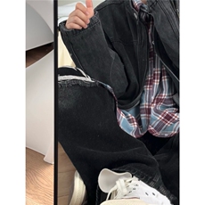 【已出大货】DJK5528-P80美式短款牛仔外套男秋冬季夹克机车外套，男装夹克，星座603-2