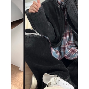 【已出大货】DJK5528-P80美式短款牛仔外套男秋冬季夹克机车外套图片