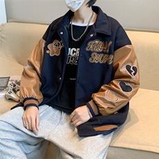 2023春季毛呢刺绣棒球服外套宽松美式Y96P63，男装夹克，星座1116-2
