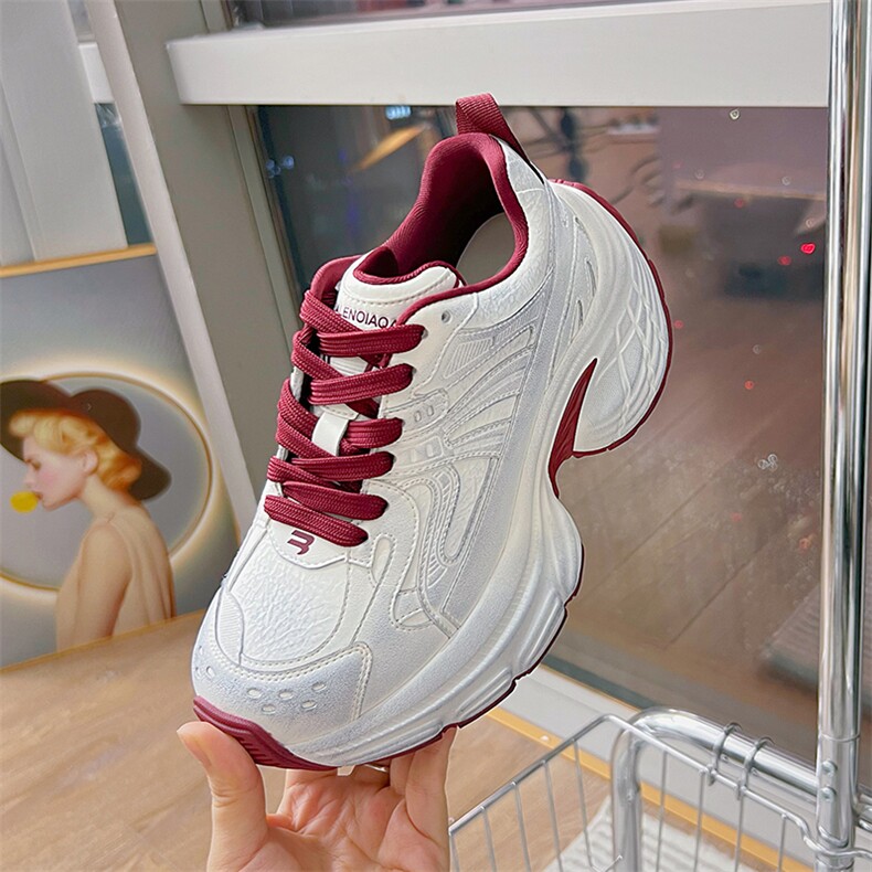 吸膜底老爹鞋女2025春季新款做旧擦色运动鞋厚底休闲鞋百搭鞋子女，女鞋休闲鞋，电商A223