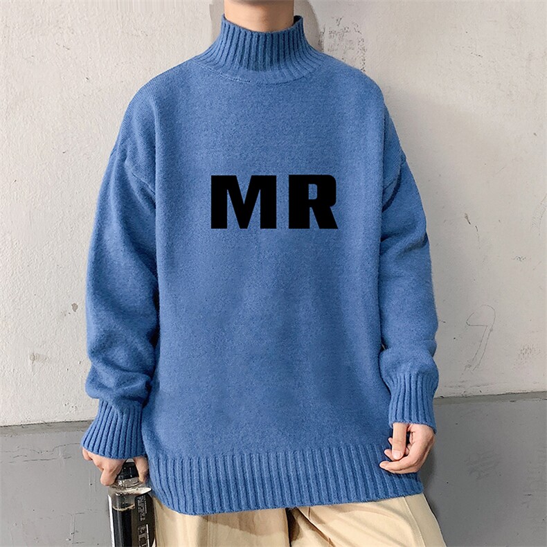 半高领毛衣男士大码针织衫男毛线衣男M18253-P45加绒款-P65,男装针织衫/毛衣,电商A040