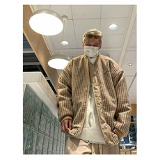 W9331-P78网图现货新款拼接双面穿外套宽松复古小香风潮流夹克，男装夹克，星座1608-2