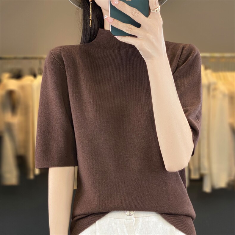 秋冬季新款纯色毛衣女宽松显瘦时尚百搭针织上衣,针织衫/毛衣,贵皇网供仓