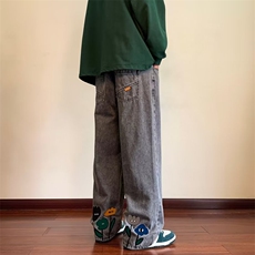 218-1-P45-NK8011新款时尚休闲刺绣潮男百搭牛仔裤，男装牛仔裤，四季星座218-1