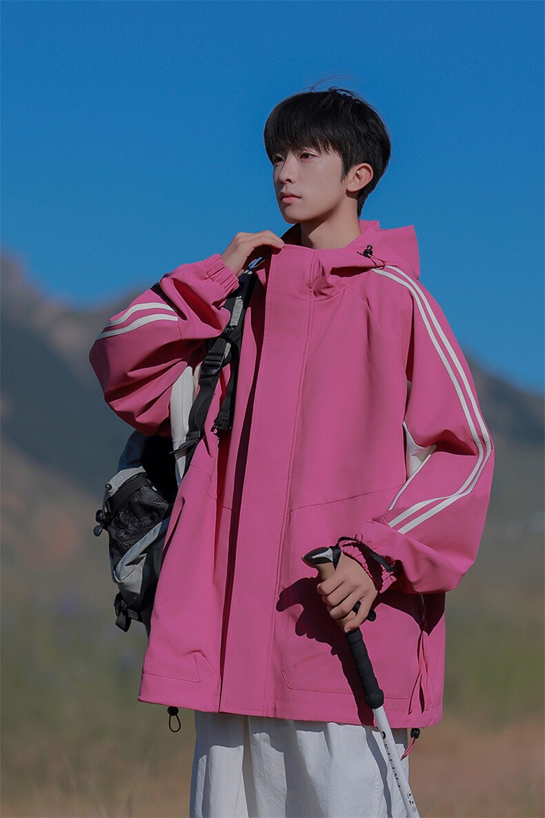 JK7832-P752025秋季新款拉条连帽防水宽松夹克外套,男装夹克,星座109-1